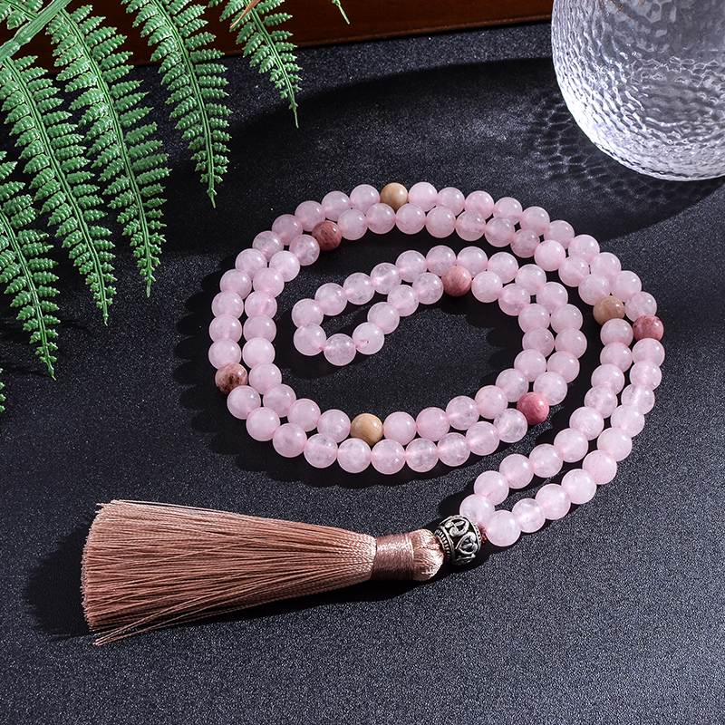 Find Inner Peace with Brahmatells' Rose Quartz, ite & Jasper 108 Mala  Beads — BrahmatellsStore